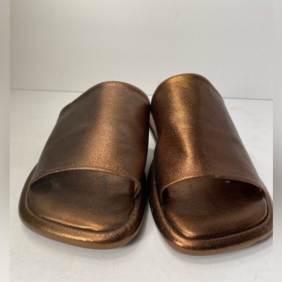 Robert clergerie ezya leather flat sandals metallic brown 36.5 - Picture 4 of 11